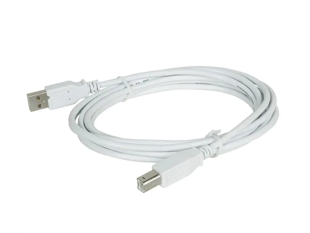 Weißes Kabel mit USB-Anschluss an beiden Enden, geeignet für die Verbindung von Geräten, bereitgestellt von der Marke Fränkische.